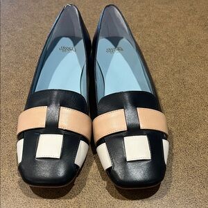 Leather Colorblock Pattern Loafers 2023 Collection